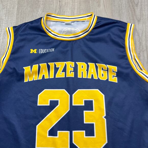 University of Michigan Wolverines Basketball Jersey Men's XL Maize Rage Hoops - Picture 3 of 7